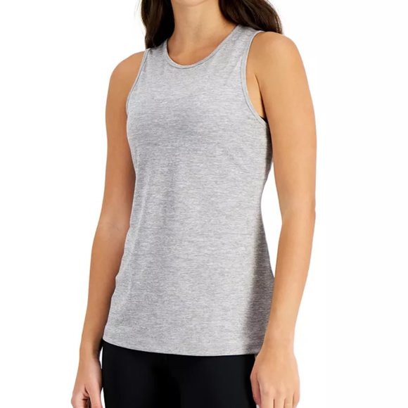 Ideology Womens Heathered Keyhole Back Tank Top Pink Size Large